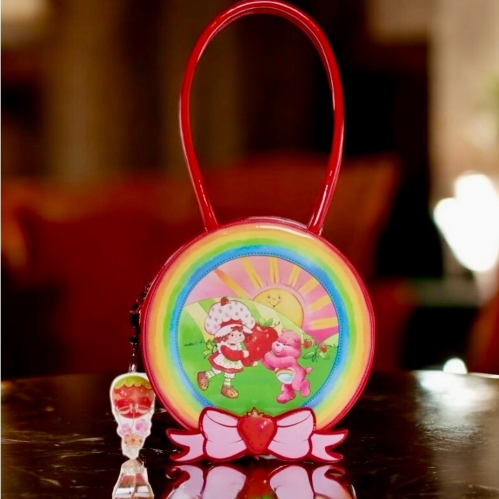 Care Bears Rainbow Strawberry Round Handbag - Red, Pink, Green, Yellow, Blue